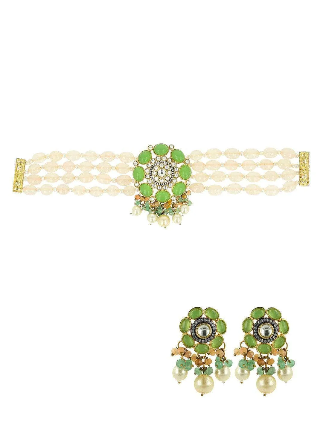Precious Choker Beaded Necklace Set