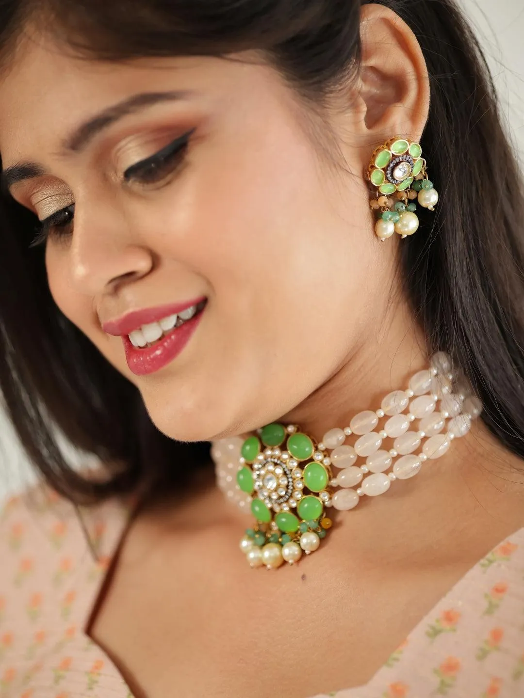 Precious Choker Beaded Necklace Set