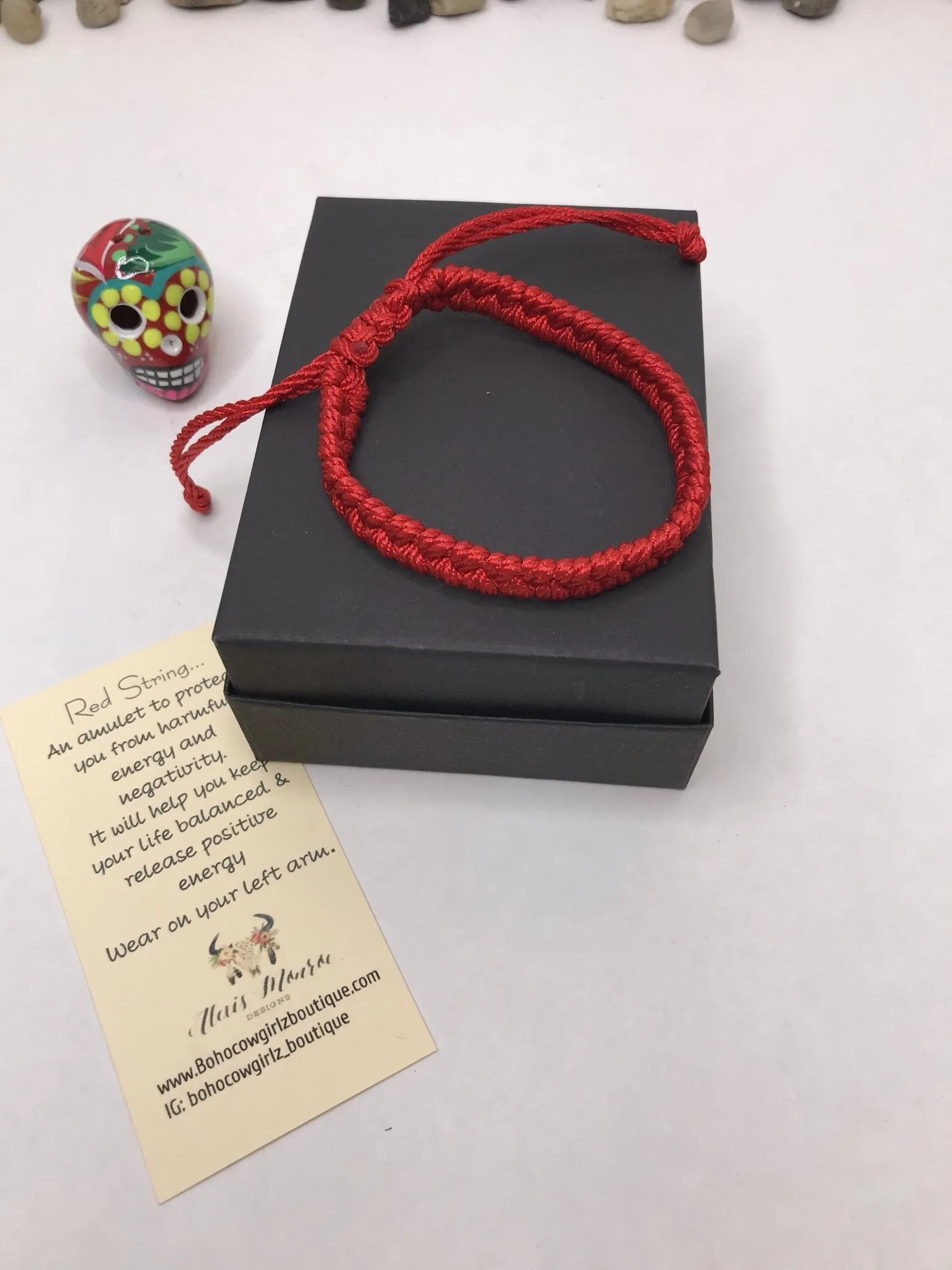 Red macramé String Bracelet Men or Woman   Block Negative Energy   Red String Macrame Adjustable  Good luck Bracelet Evil Eye Protection