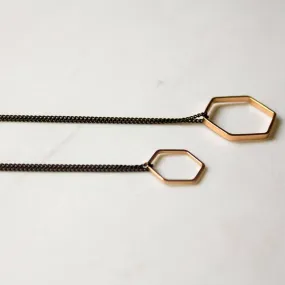 Rose Gold Hexagon Necklace