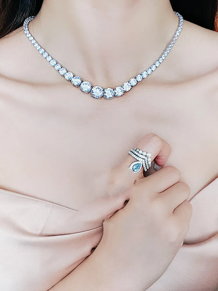 Silver Diamond Necklace For Women