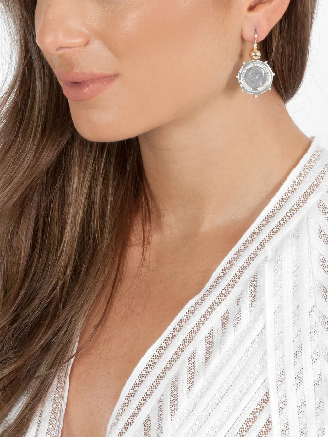 Silver Encased 3p Coin Earrings