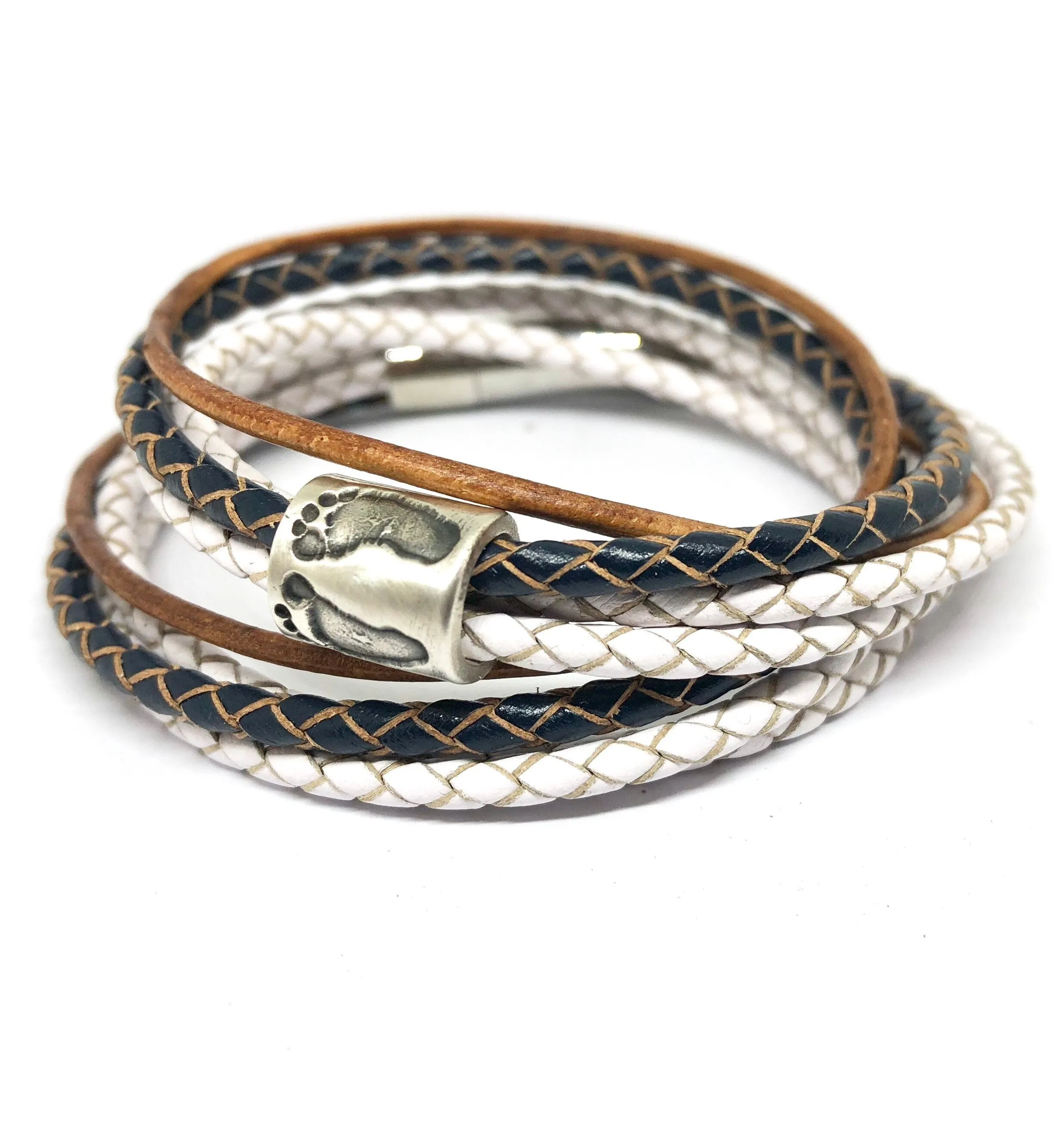 Silver Foot Print Bracelet, New Mum Bracelet, Bracelet Femme, Mothers day Gift