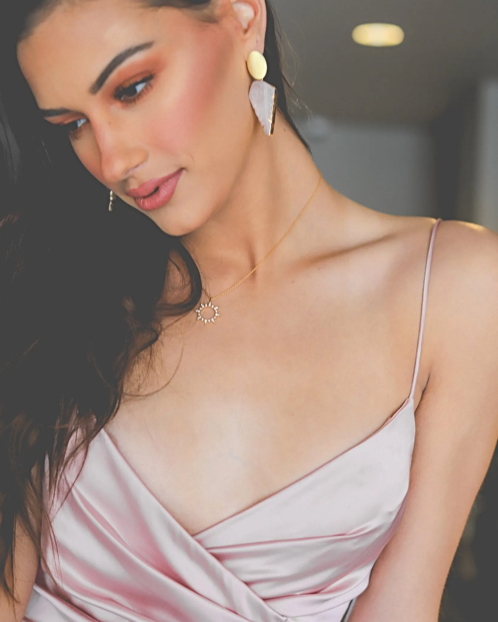 Sophia Pink Quartz Earrings