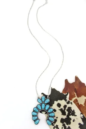 Steel Blue Stone Beaded Naja Necklace