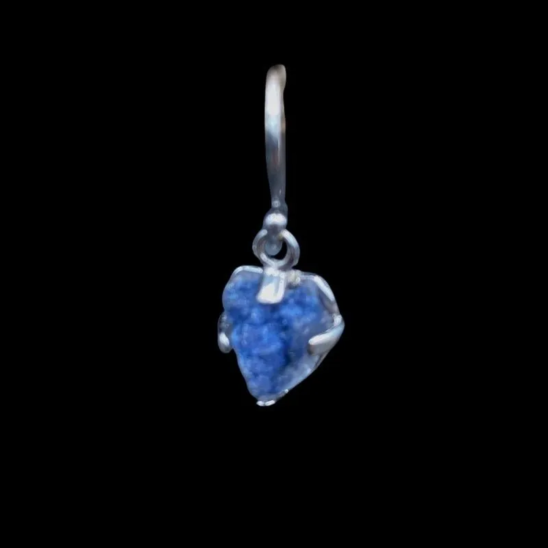 Sterling Silver Blue Dumortierite In Quartz Crystal Earrings
