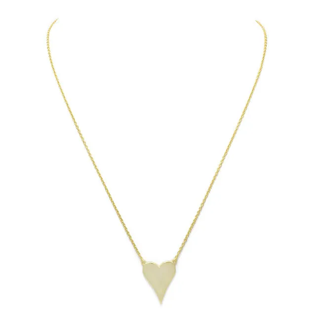 Sterling Silver Gold Plated Heart Pendant Necklace