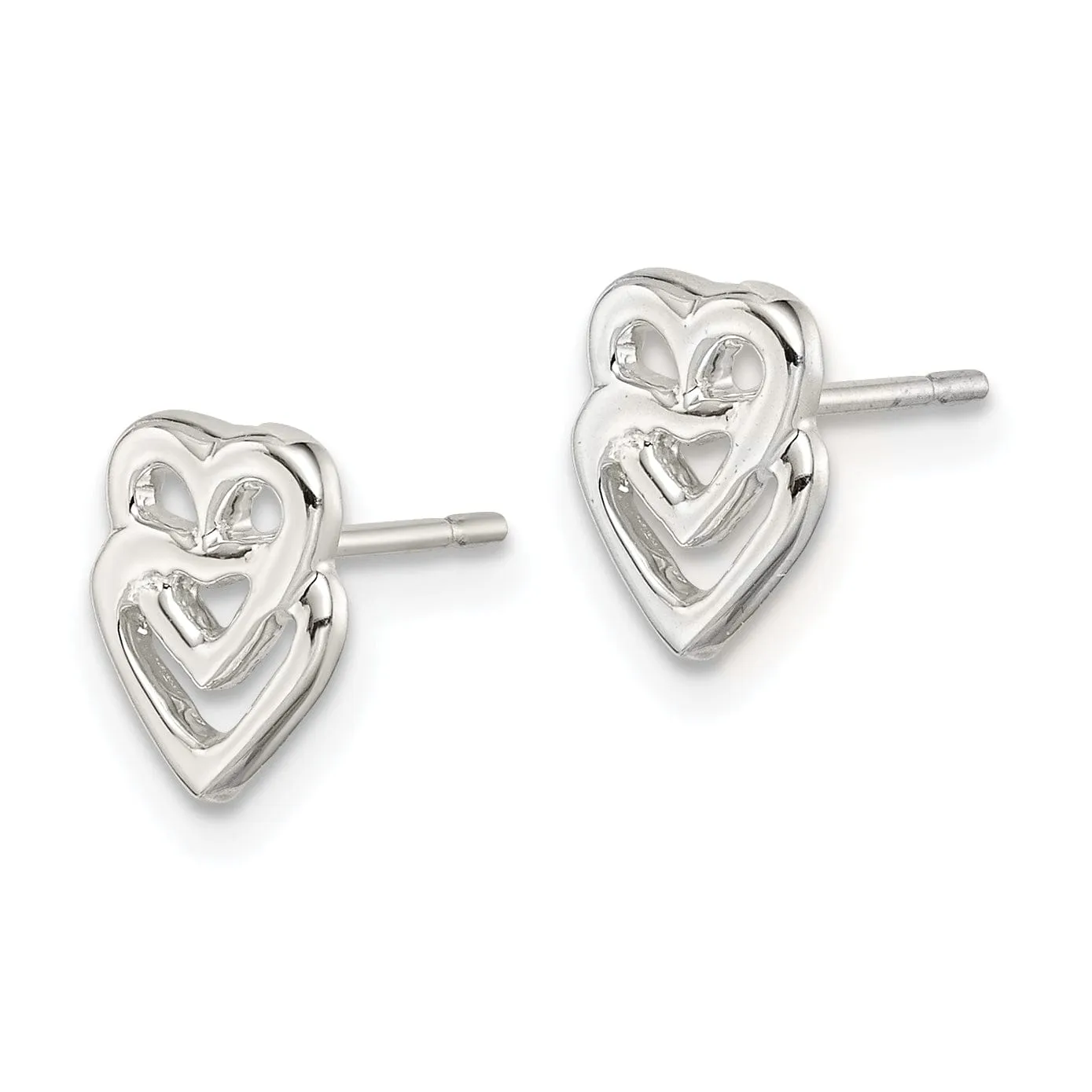 Sterling Silver Hearts Combined Mini Earrings