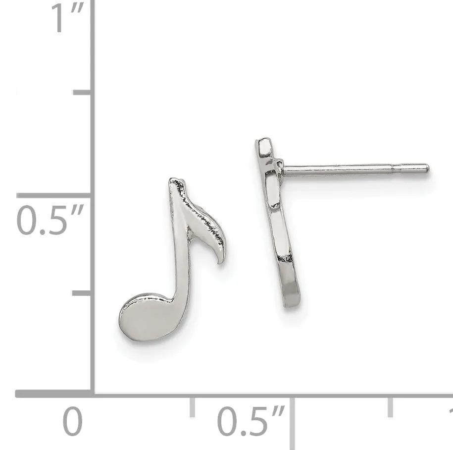 Sterling Silver Musical Note Mini Earrings