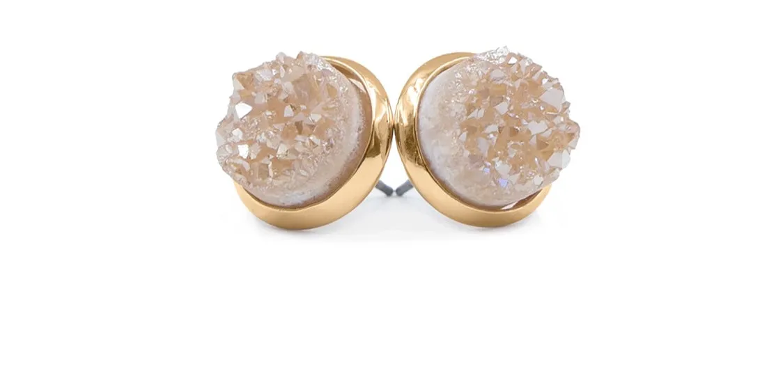 Stormy Quartz Stud Earrings
