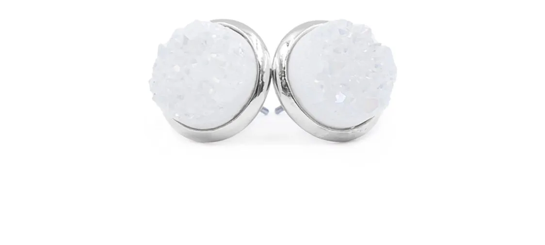 Stormy Quartz Stud Earrings