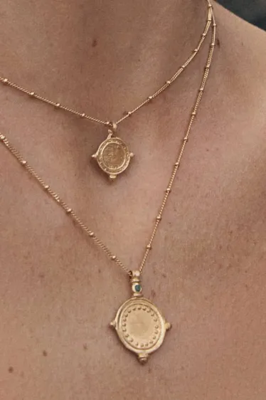 Sura Necklace Emerald Gold Vermeil