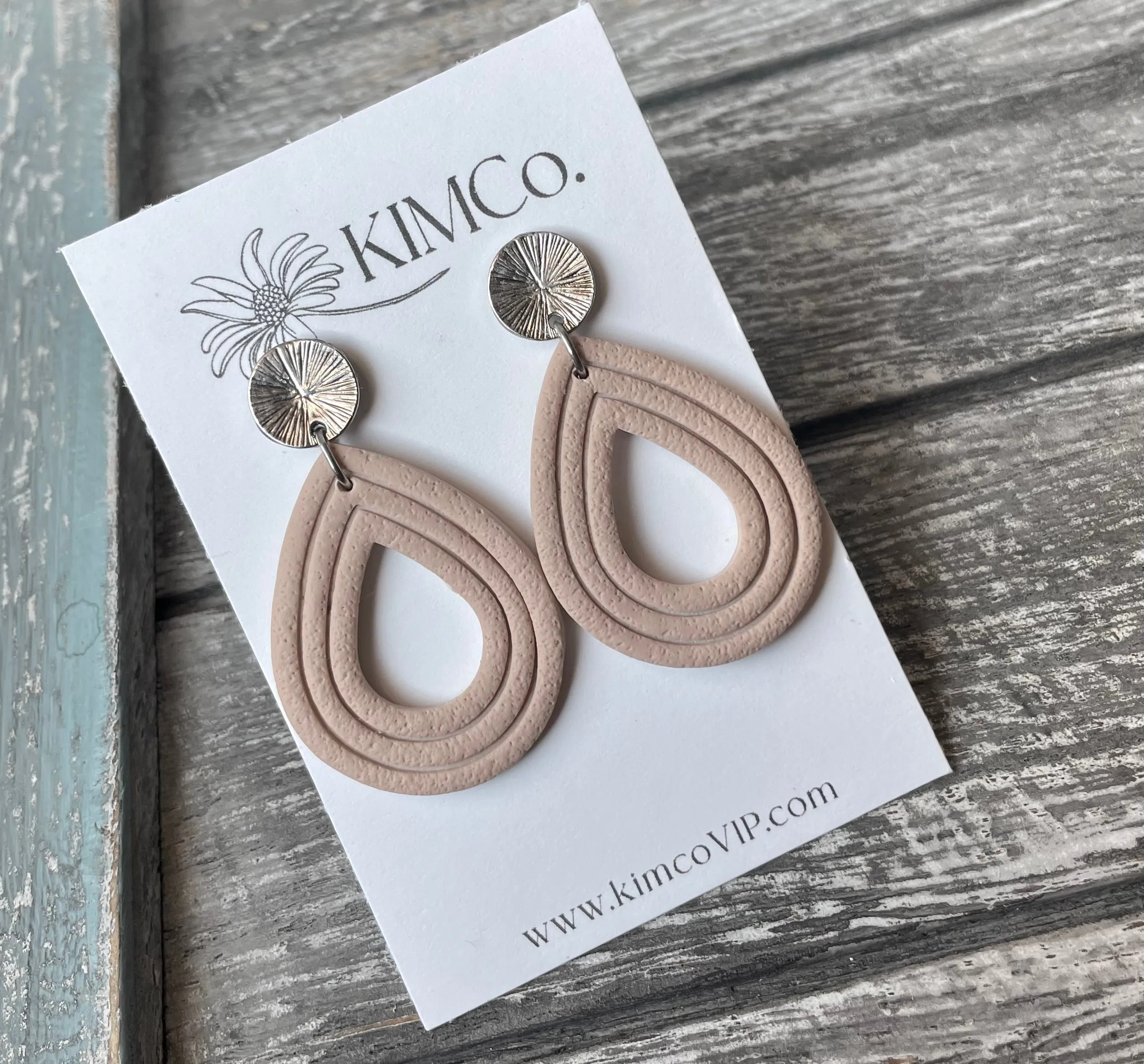 Teardrop Retro Cutout Polymer Clay Earrings