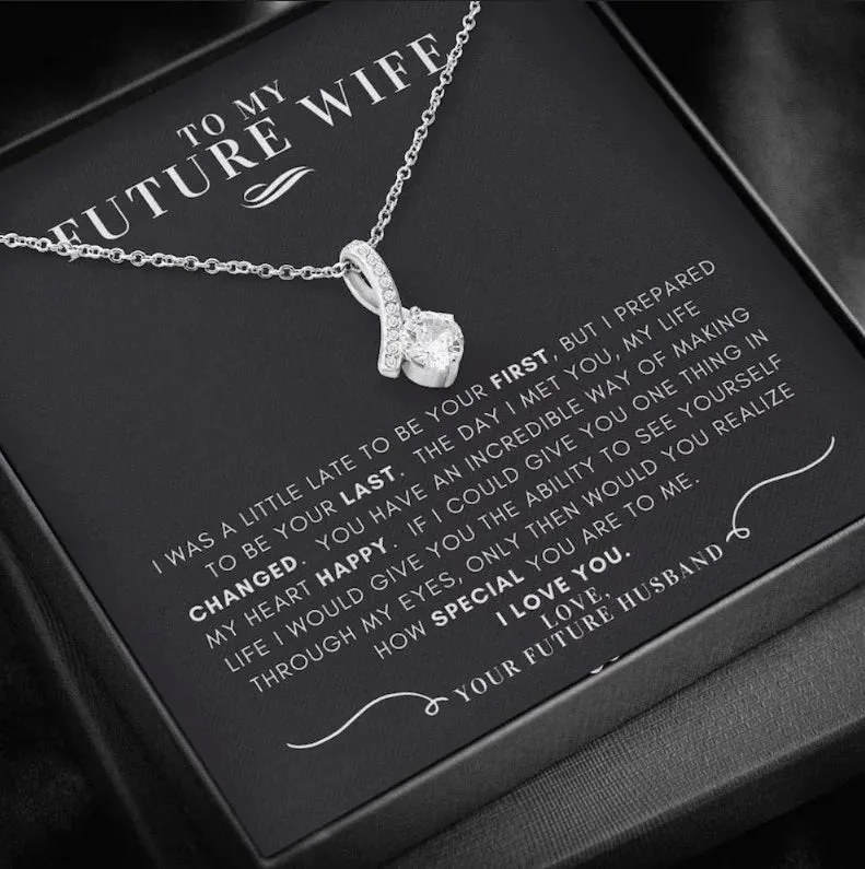 To My Fiance Necklace, Bride to be Gift, Romantic Fiancee Jewelry, Necklace for Fiancee