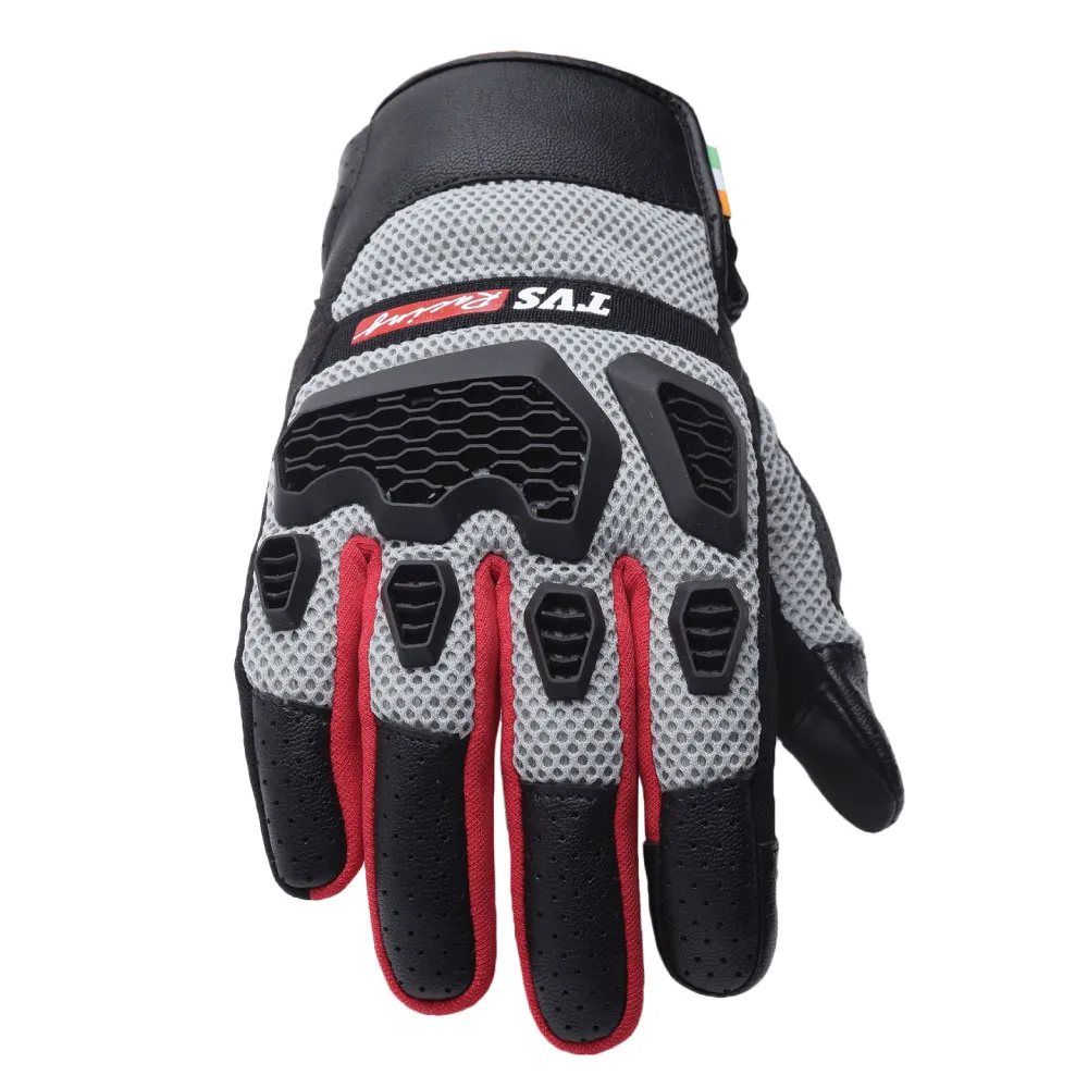 TVS Racing Adventure Riding Gloves for Men – PVC Protected, Touch Screen Compatible, & Visor Wiper Fingertips – Premium Bike Gloves for Riding Comfort (Black)