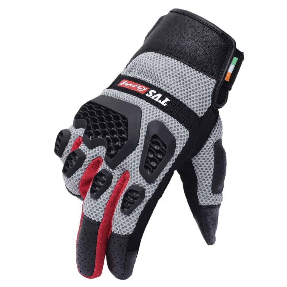 TVS Racing Adventure Riding Gloves for Men – PVC Protected, Touch Screen Compatible, & Visor Wiper Fingertips – Premium Bike Gloves for Riding Comfort (Black)