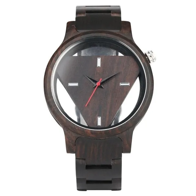 Unique Geometric Triangle Wood Watch