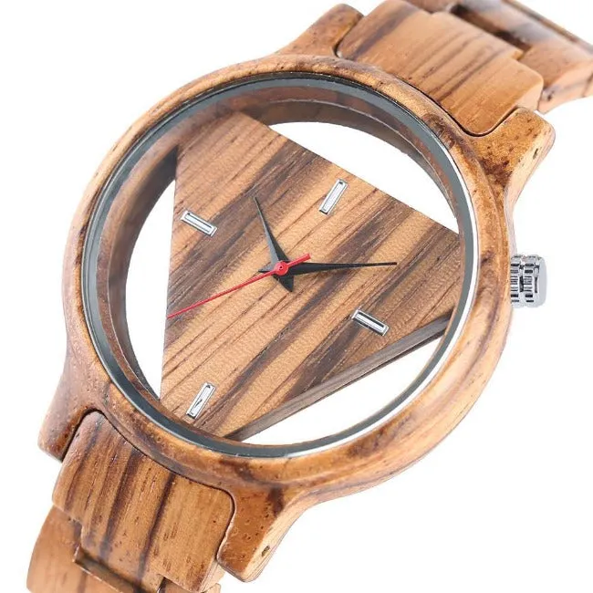Unique Geometric Triangle Wood Watch