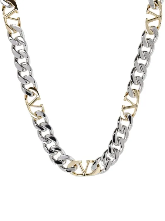 Valentino Garavani   V logo chain collar necklace 