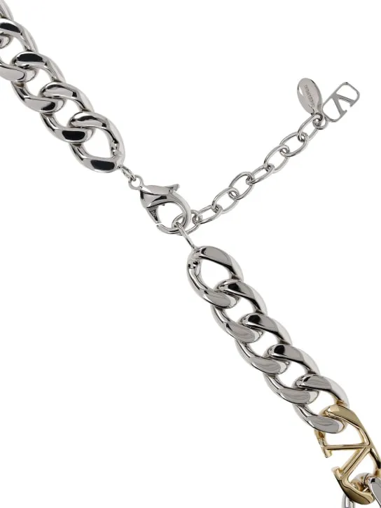 Valentino Garavani   V logo chain collar necklace 