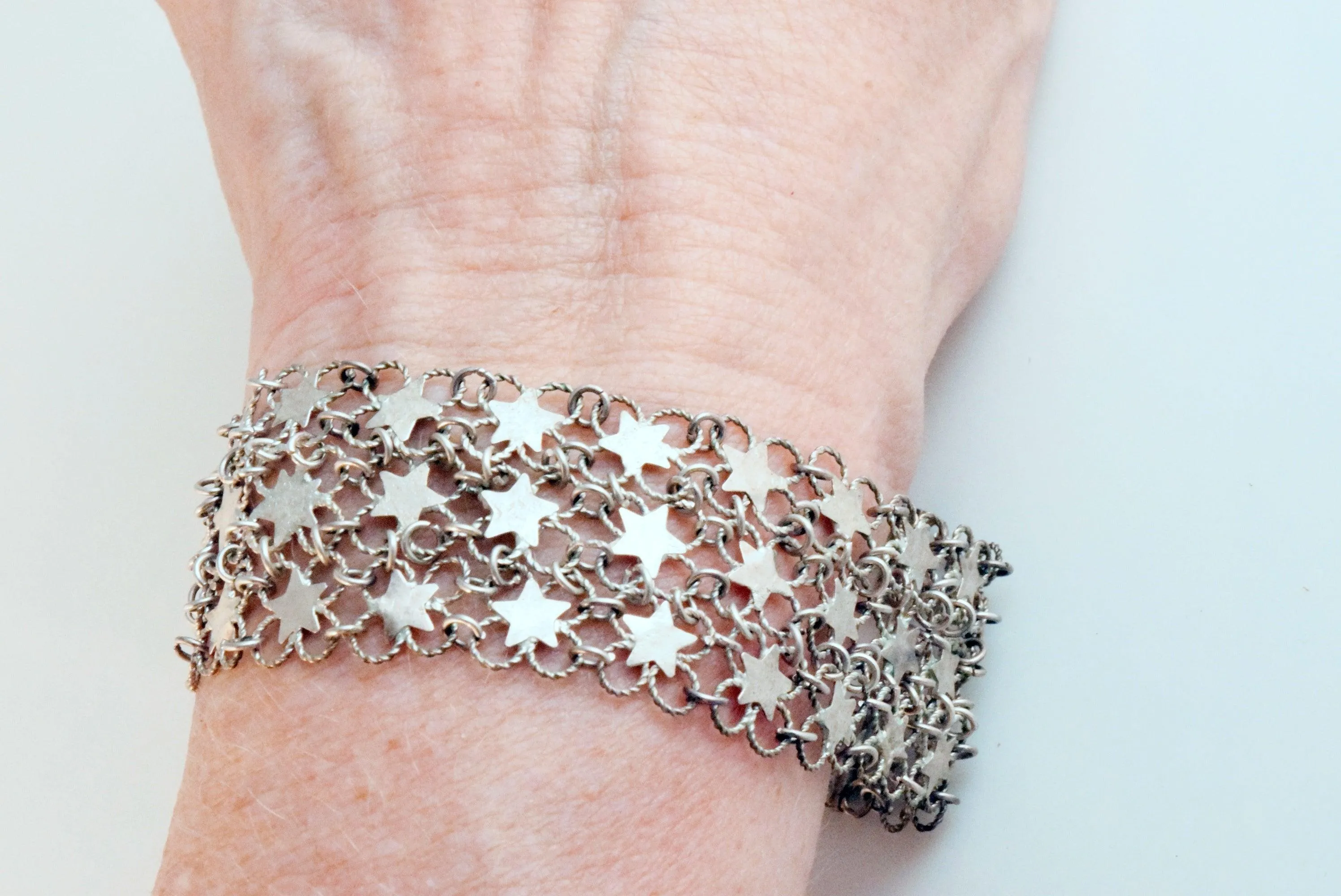 Vintage Silver Turkish Star Bracelet from the 1930s