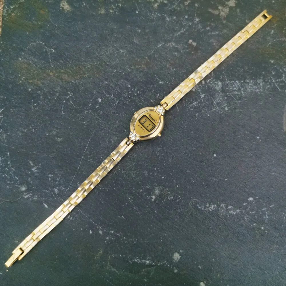 Vintage Women's Digital LCD Gold Watch - By Camelot