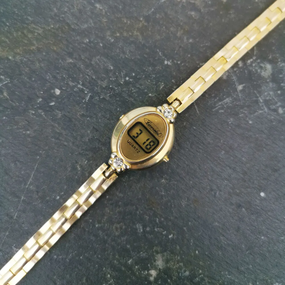 Vintage Women's Digital LCD Gold Watch - By Camelot