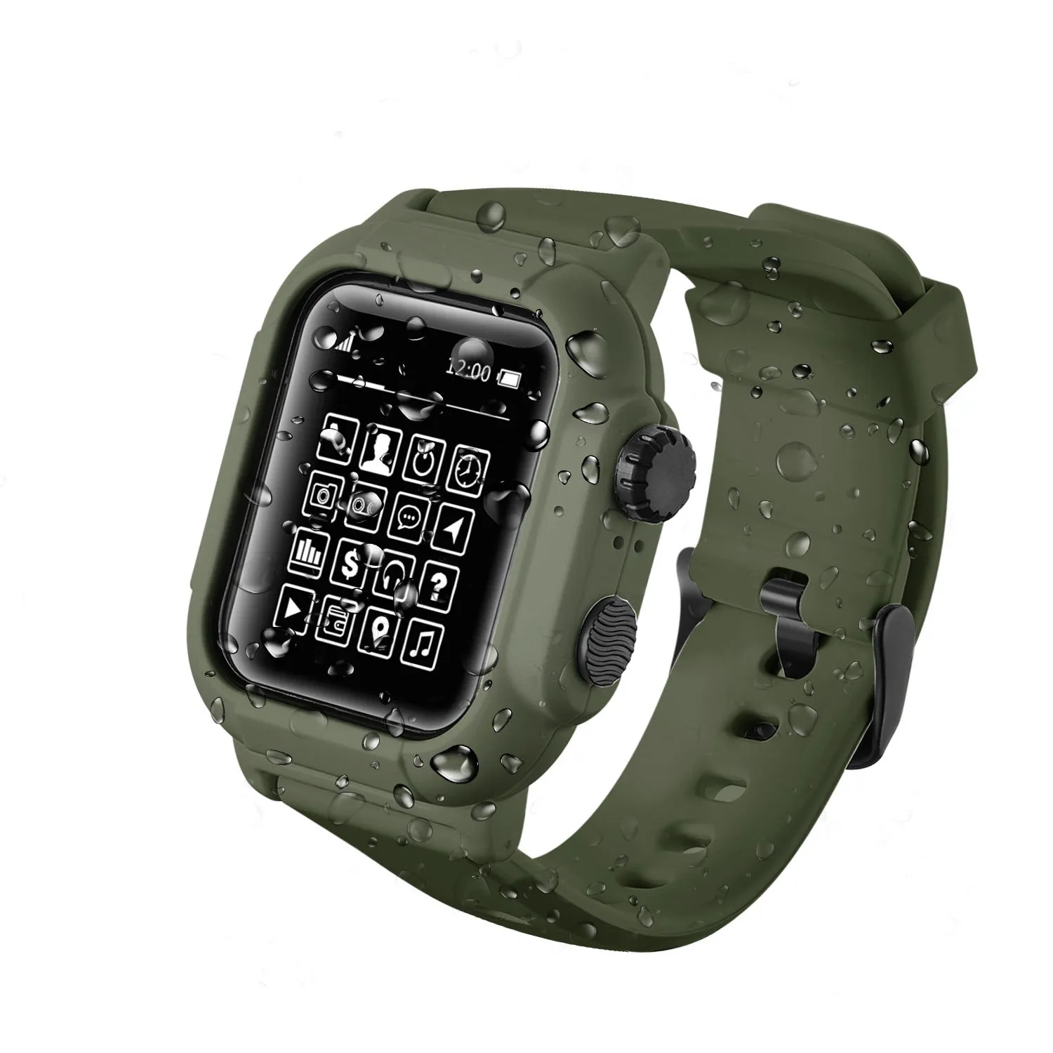 Waterproof silicone strap for Apple iwatch6/SE/4/5