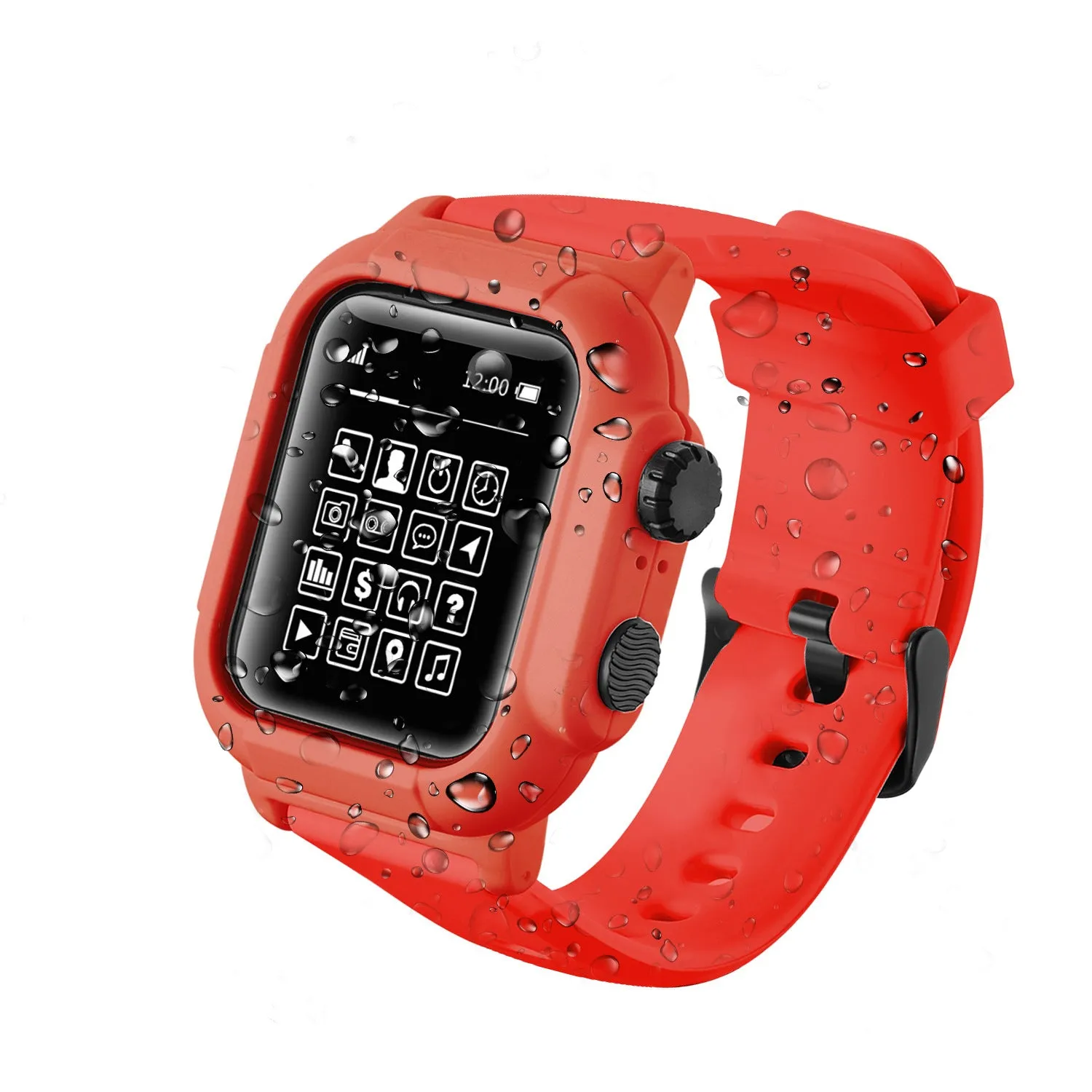 Waterproof silicone strap for Apple iwatch6/SE/4/5