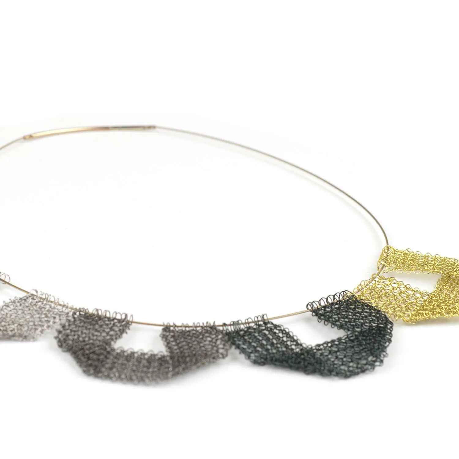 Wire Crochet geometric Necklace - 4 elements