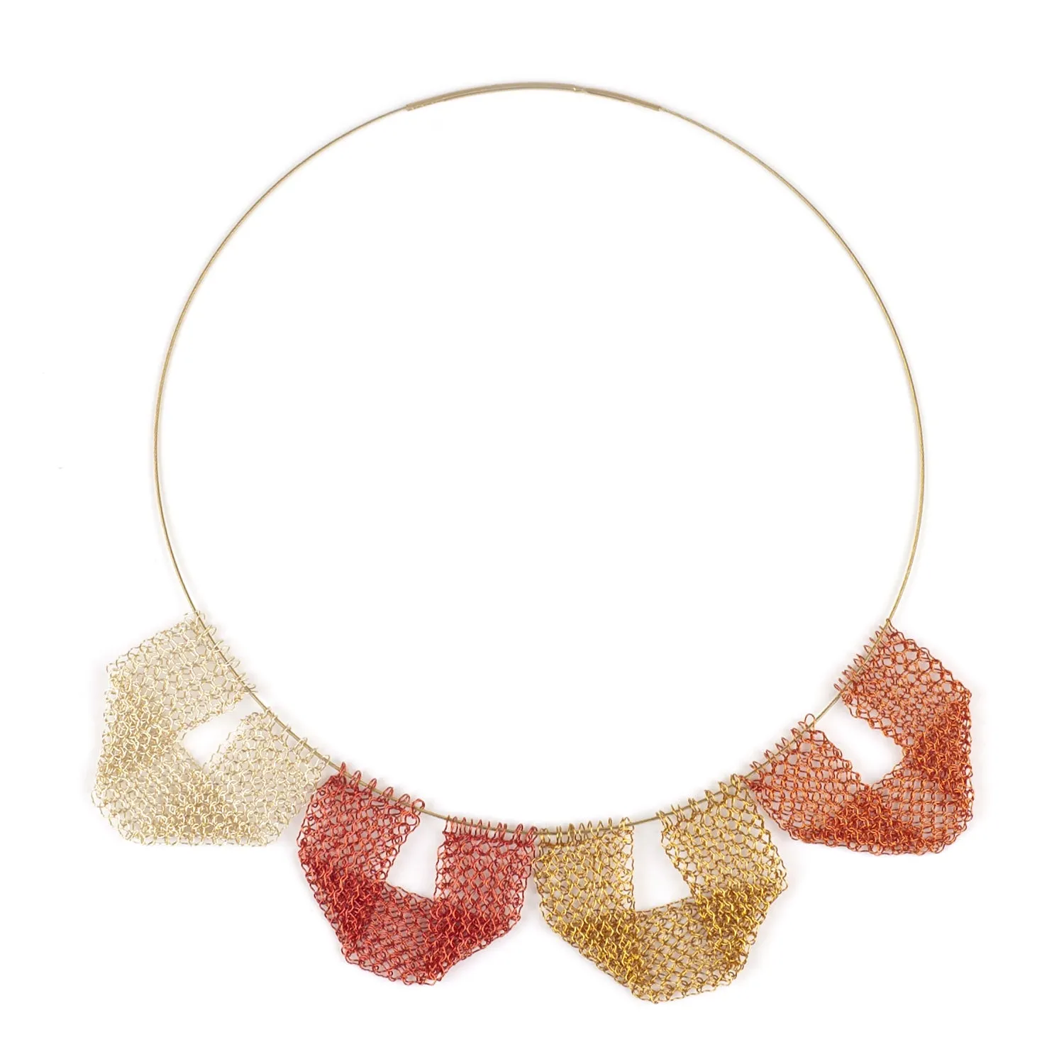 Wire Crochet geometric Necklace - 4 elements