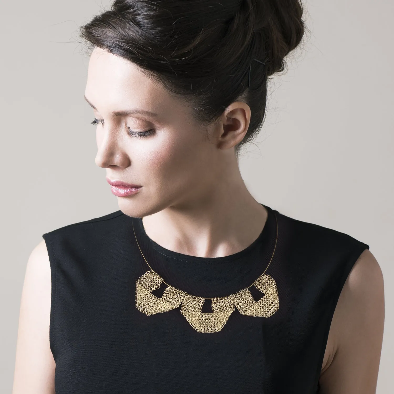 Wire Crochet geometric Necklace - 4 elements